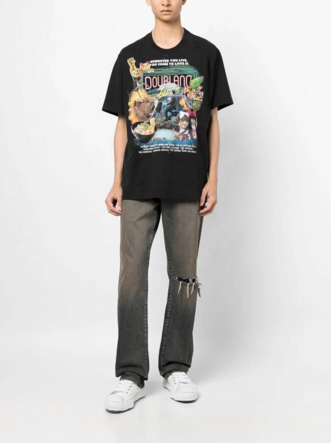 Doublet T-shirt met print Zwart