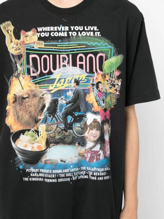 Doublet T-shirt met print Zwart