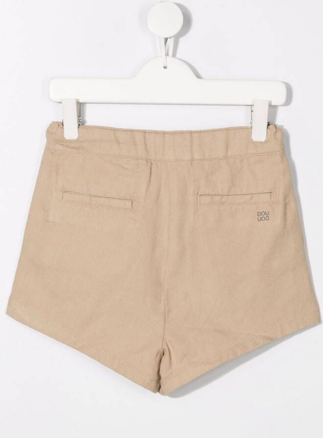 Douuod Kids Geplooide shorts Beige