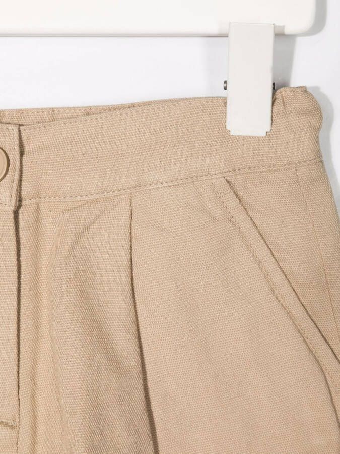Douuod Kids Geplooide shorts Beige
