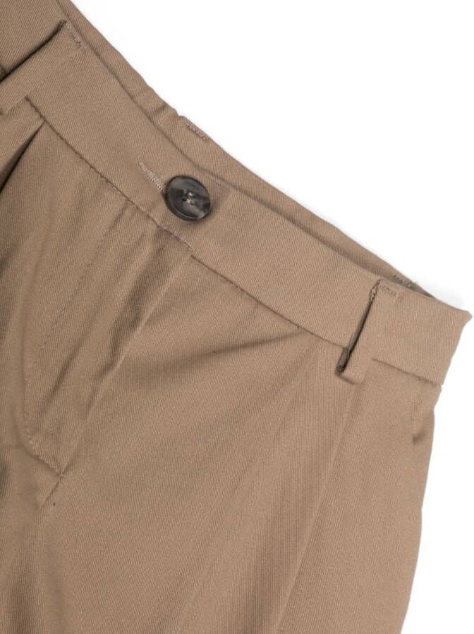 Douuod Kids Geplooide shorts Bruin