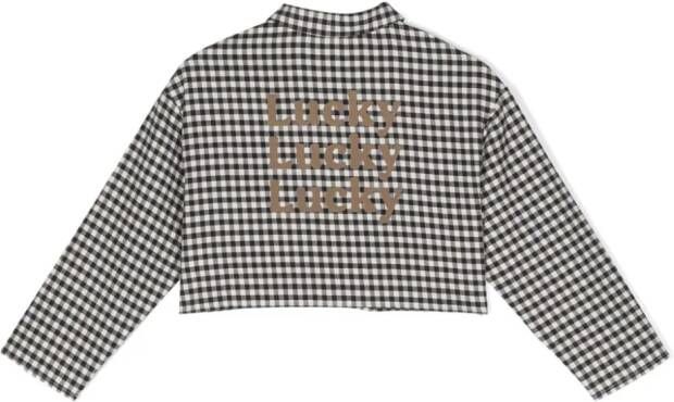 Douuod Kids Jack met gingham ruit Zwart