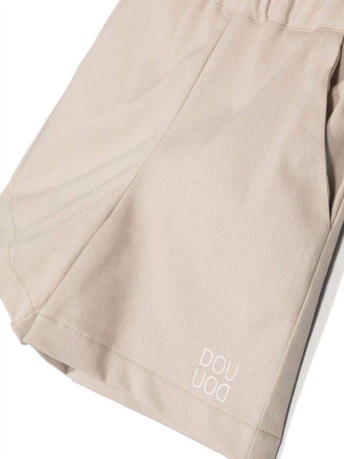 Douuod Kids Shorts met logoprint Beige