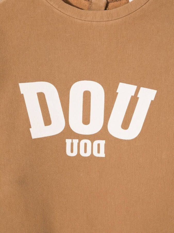 Douuod Kids Romper met logoprint Bruin
