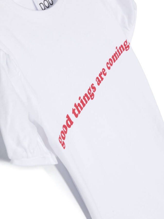 Douuod Kids T-shirt met tekst Wit