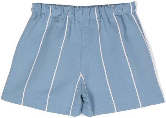 Douuod Kids Gestreepte shorts Blauw