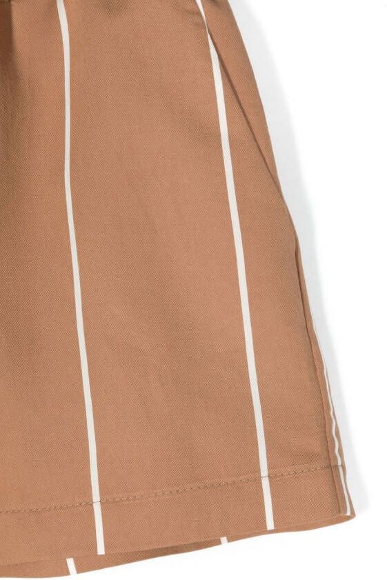 Douuod Kids Gestreepte shorts Bruin