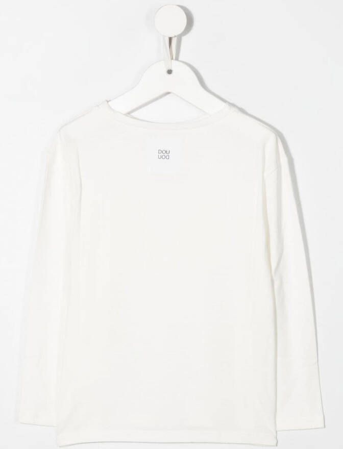 Douuod Kids T-shirt met franje detail Beige