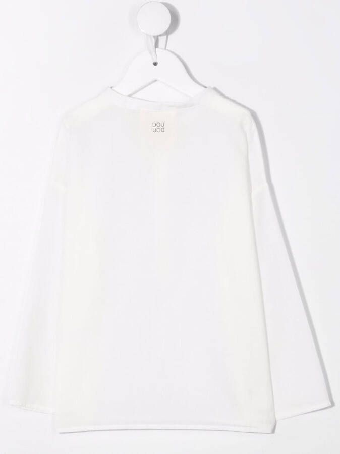 Douuod Kids T-shirt met knopen Wit