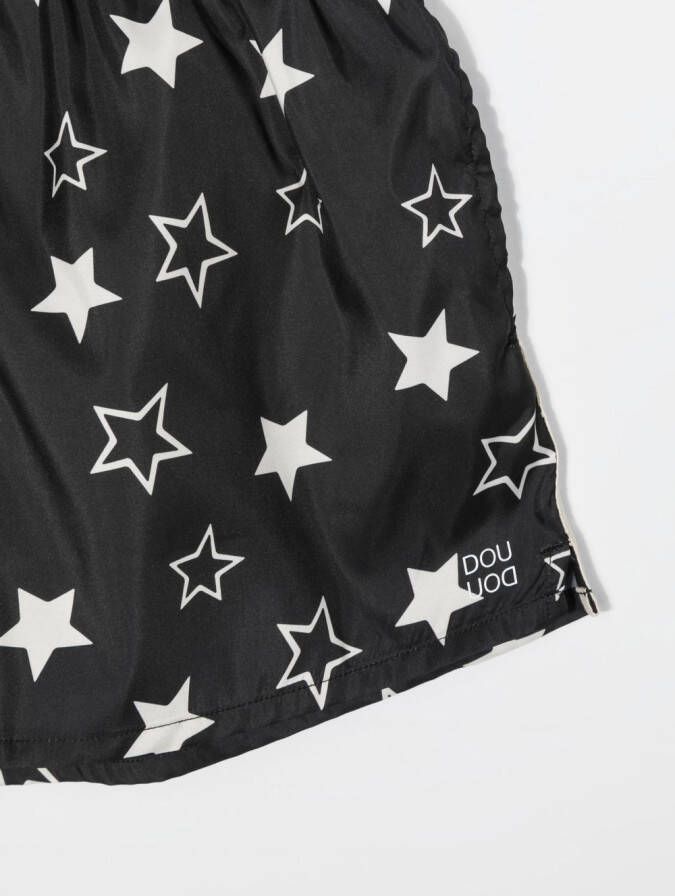 Douuod Kids Zwembroek met sterprint Zwart