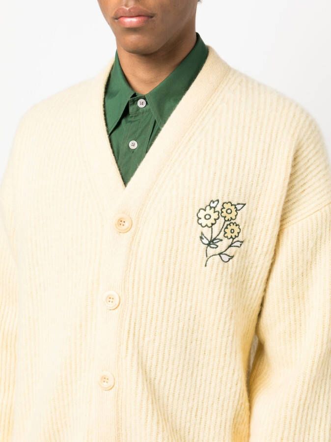 Drôle De Monsieur Vest met geborduurde bloem Geel