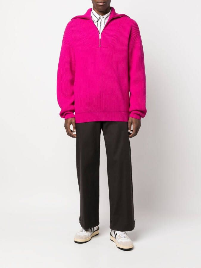 Drôle De Monsieur Geribbelde trui Roze