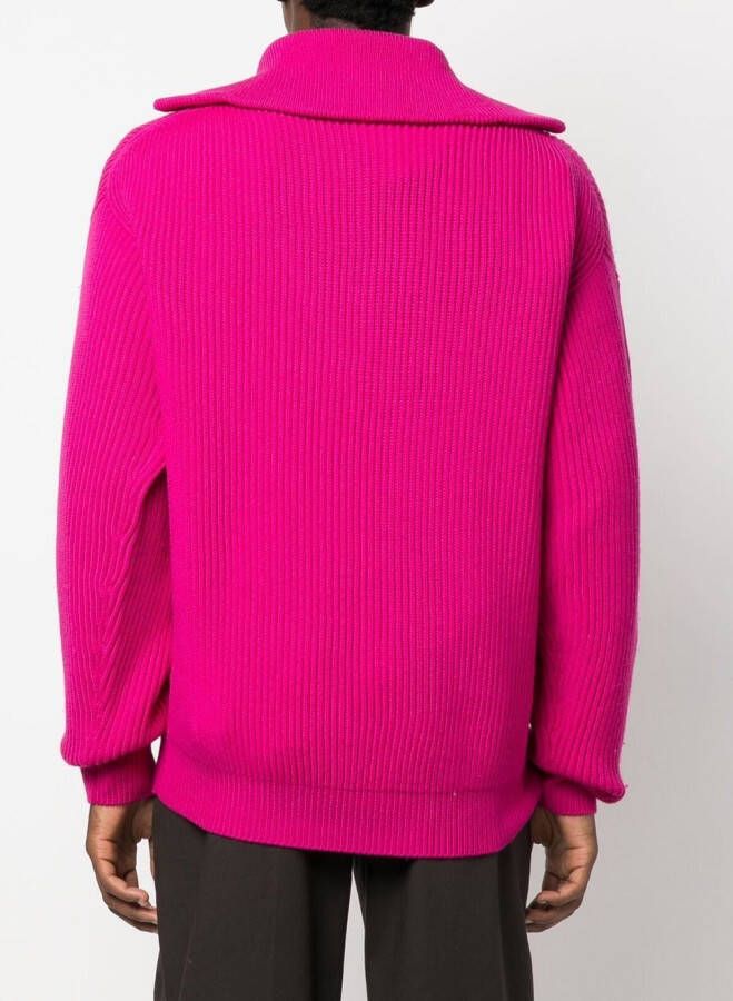 Drôle De Monsieur Geribbelde trui Roze
