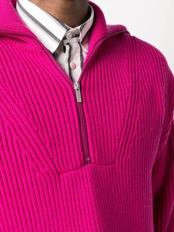 Drôle De Monsieur Geribbelde trui Roze