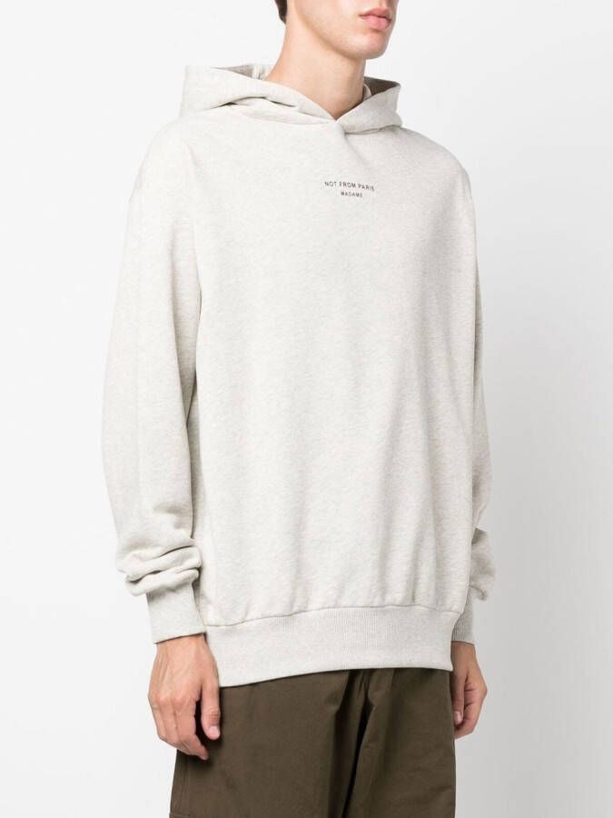 Drôle De Monsieur Hoodie met tekst Grijs