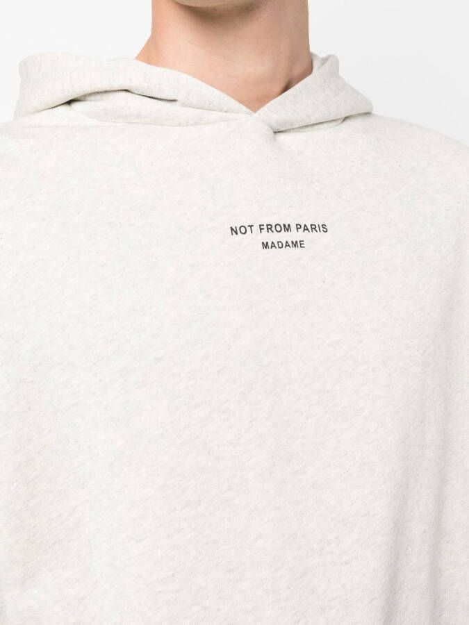 Drôle De Monsieur Hoodie met tekst Grijs