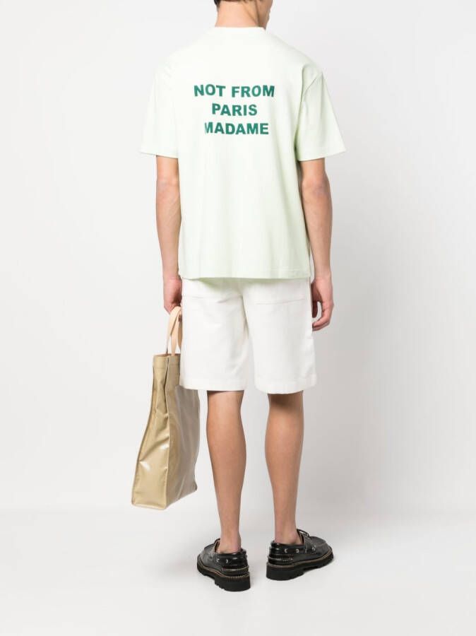 Drôle De Monsieur T-shirt met tekst Groen