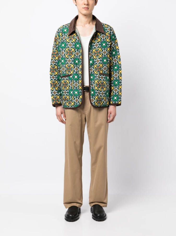 Drôle De Monsieur Shirtjack met geometrische print Groen