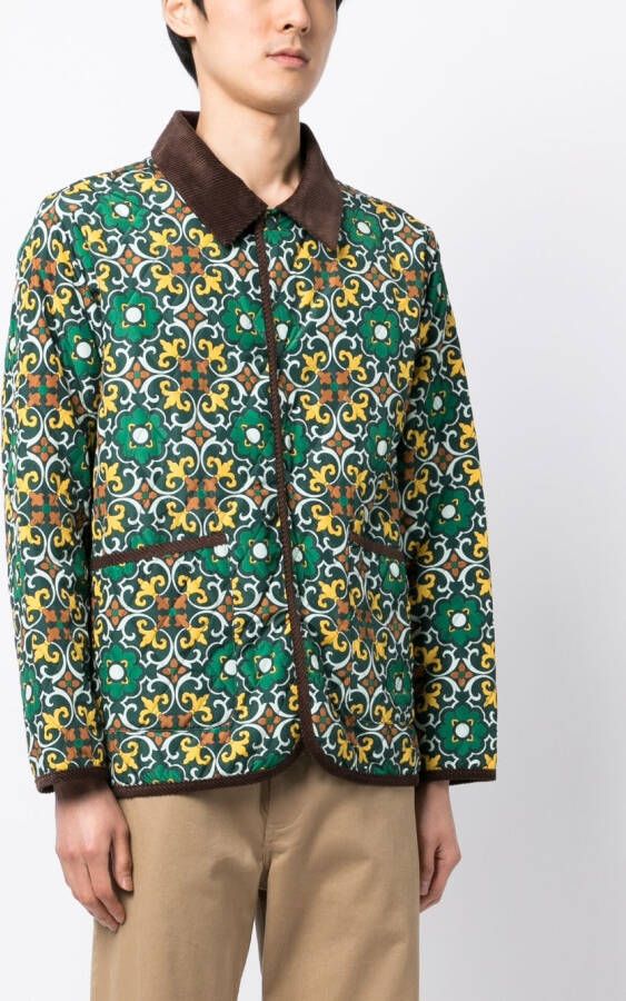 Drôle De Monsieur Shirtjack met geometrische print Groen