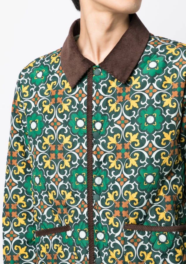 Drôle De Monsieur Shirtjack met geometrische print Groen