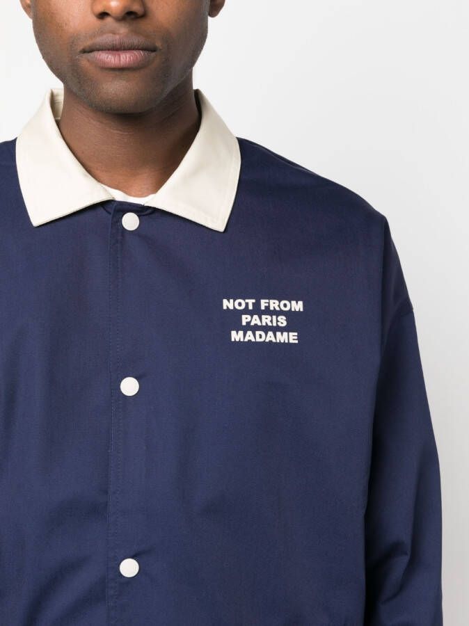 Drôle De Monsieur Bomberjack met tekst Blauw