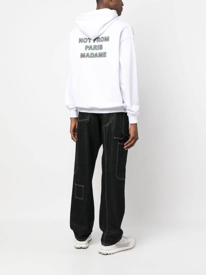 Drôle De Monsieur Hoodie met tekst Wit