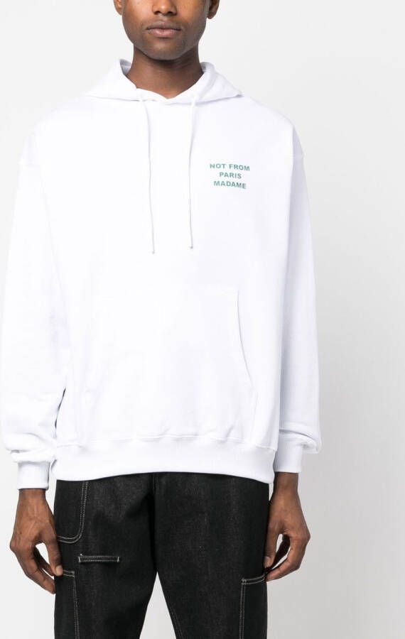Drôle De Monsieur Hoodie met tekst Wit