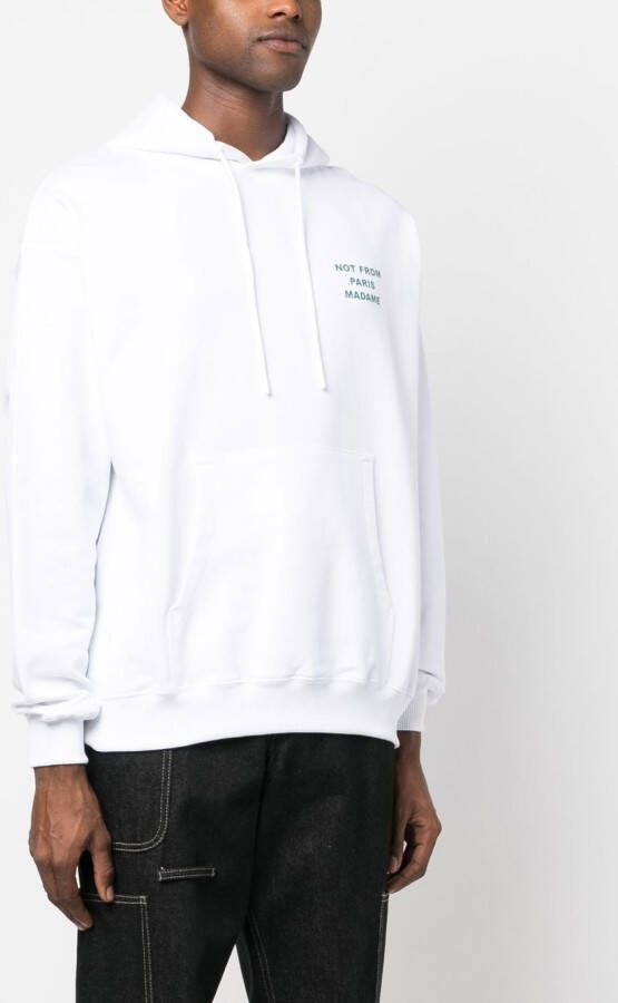 Drôle De Monsieur Hoodie met tekst Wit