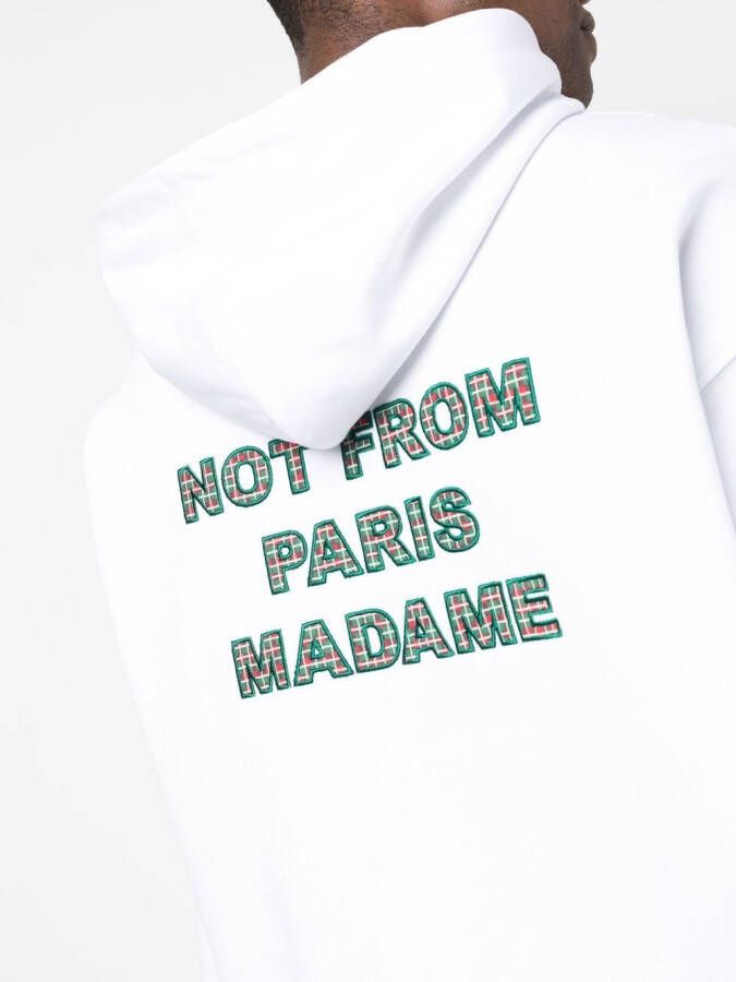 Drôle De Monsieur Hoodie met tekst Wit