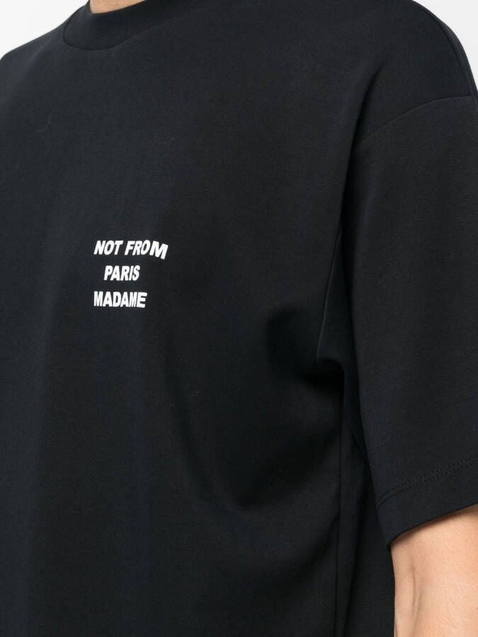 Drôle De Monsieur T-shirt met tekst Zwart