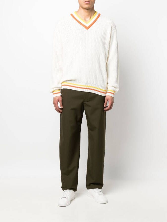 Drôle De Monsieur Trui met V-hals Beige