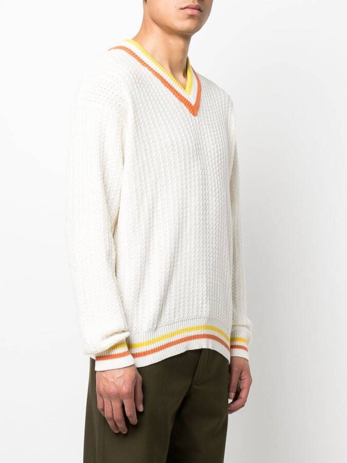 Drôle De Monsieur Trui met V-hals Beige