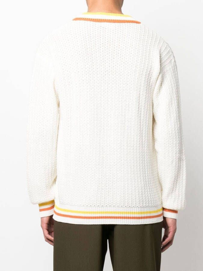Drôle De Monsieur Trui met V-hals Beige