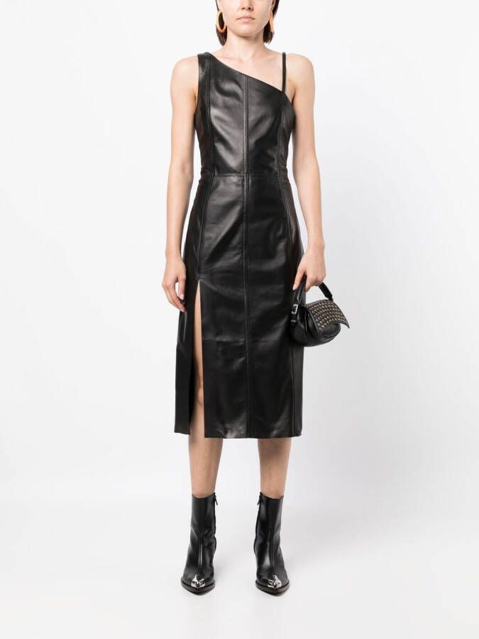 Drome Asymmetrische midi-jurk Zwart