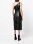 Drome Asymmetrische midi-jurk Zwart - Thumbnail 4