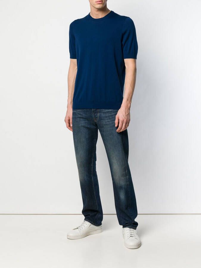 Drumohr Basic T-shirt Blauw
