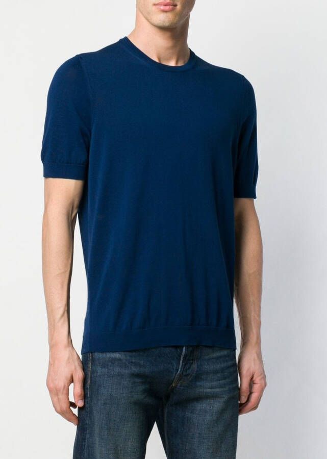 Drumohr Basic T-shirt Blauw