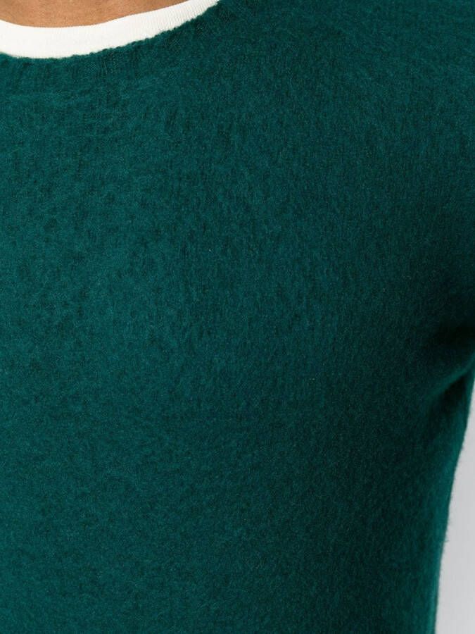 Drumohr gebreide trui met ronde hals Groen