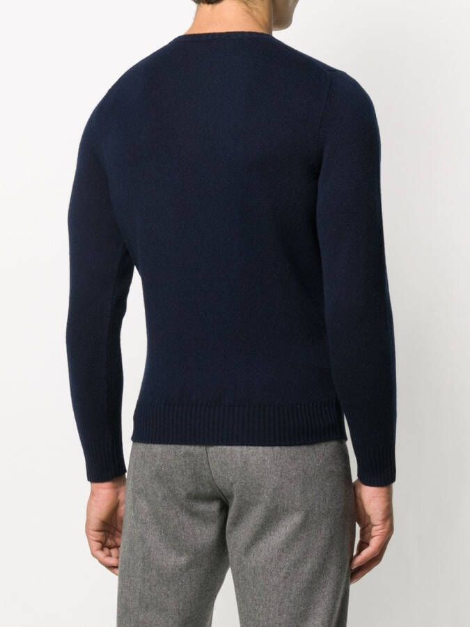 Drumohr Kasjmier trui met ronde hals Blauw
