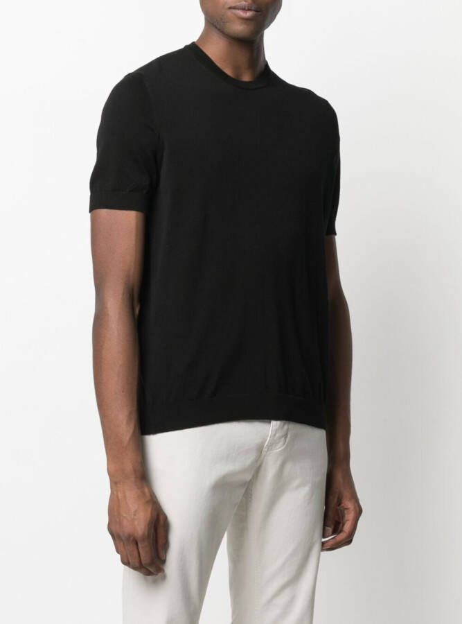 Drumohr Fijngebreid T-shirt Zwart