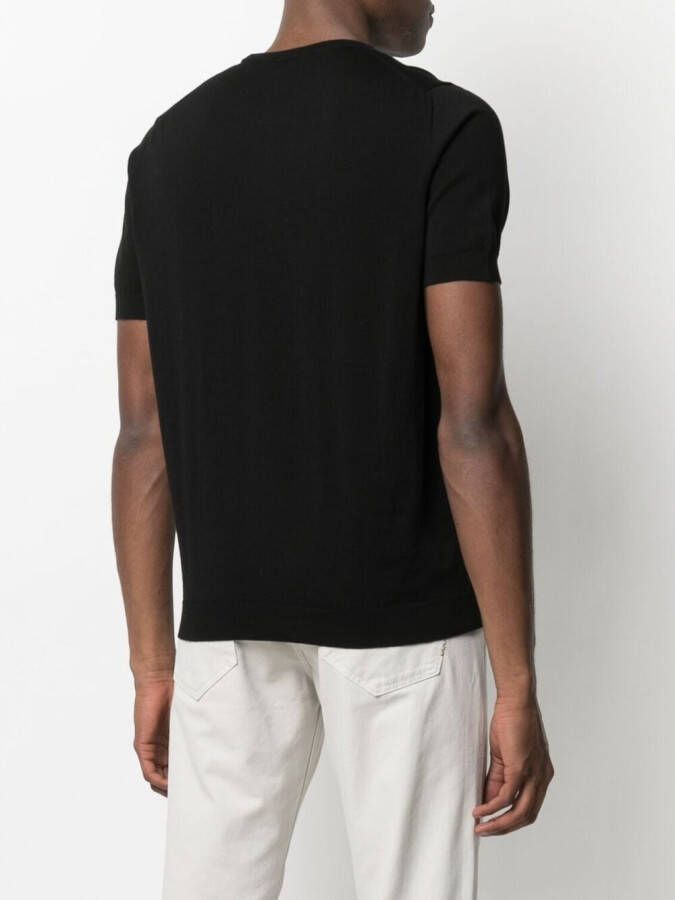 Drumohr Fijngebreid T-shirt Zwart