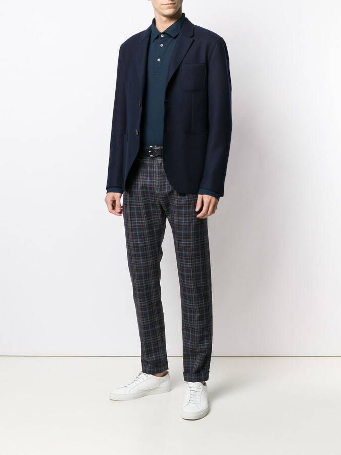 Drumohr Poloshirt met lange mouwen Blauw