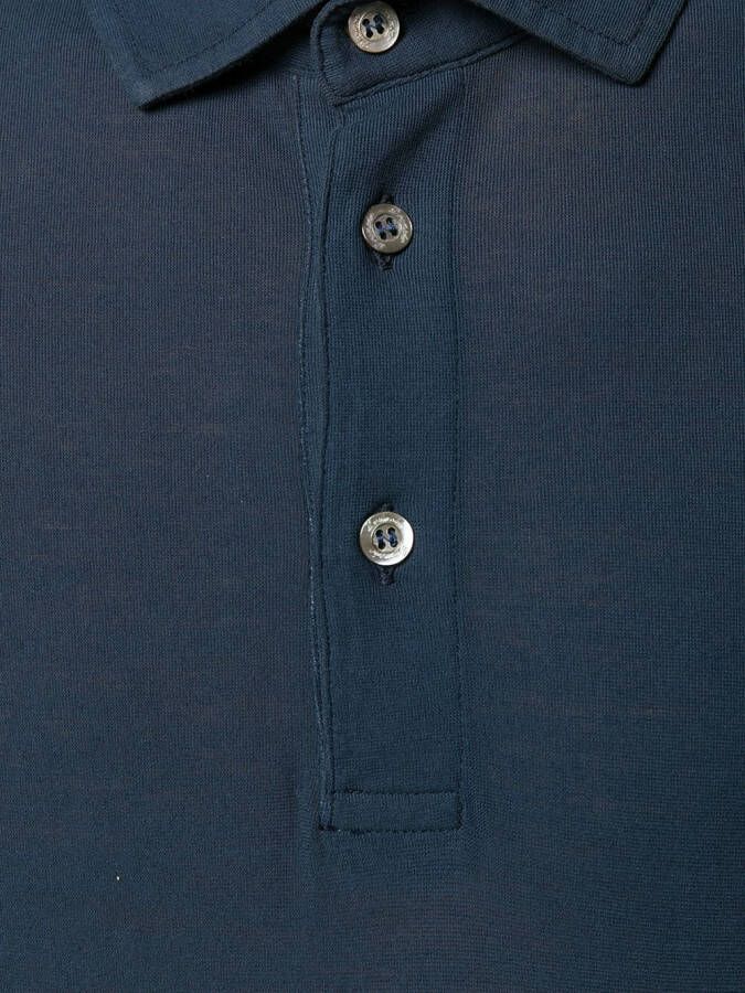 Drumohr Poloshirt met lange mouwen Blauw