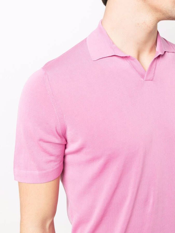 Drumohr Poloshirt met V-hals Roze