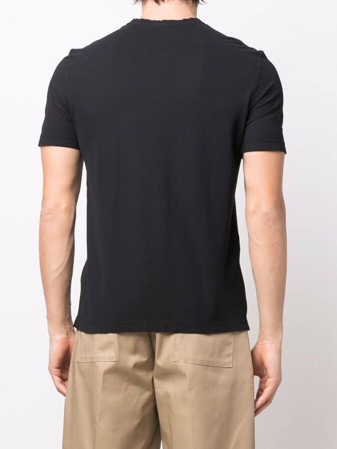 Drumohr T-shirt met logopatch Zwart