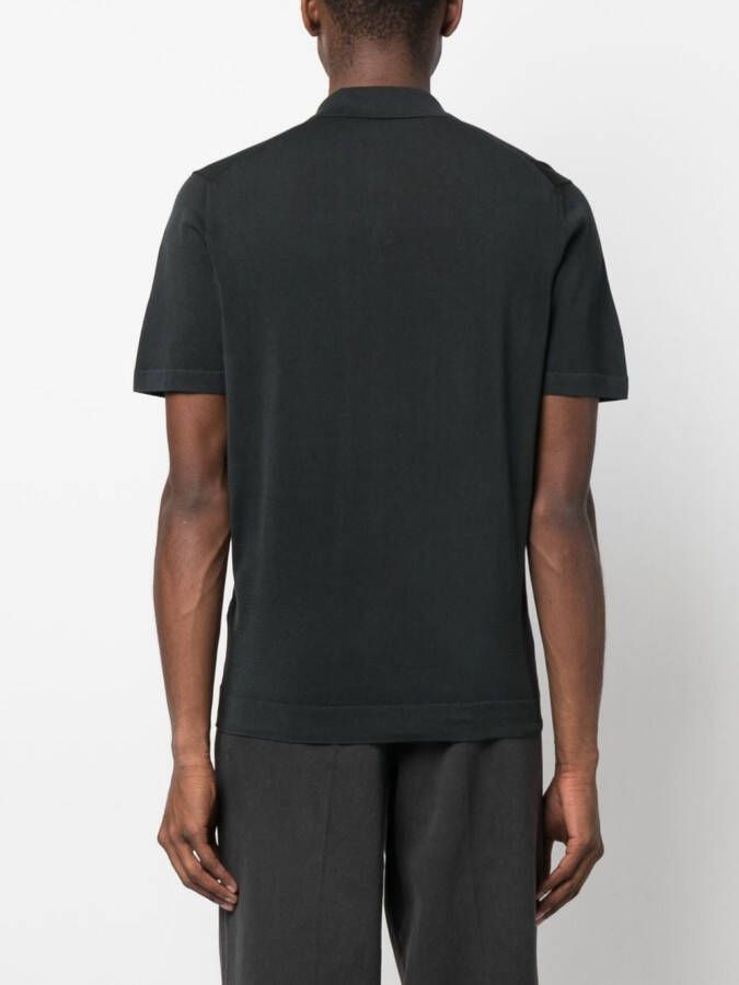 Drumohr Poloshirt met V-hals Zwart