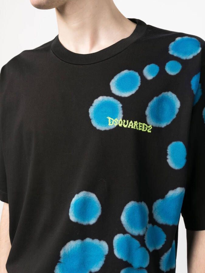 DSQUARED2 T-shirt met abstracte print Zwart