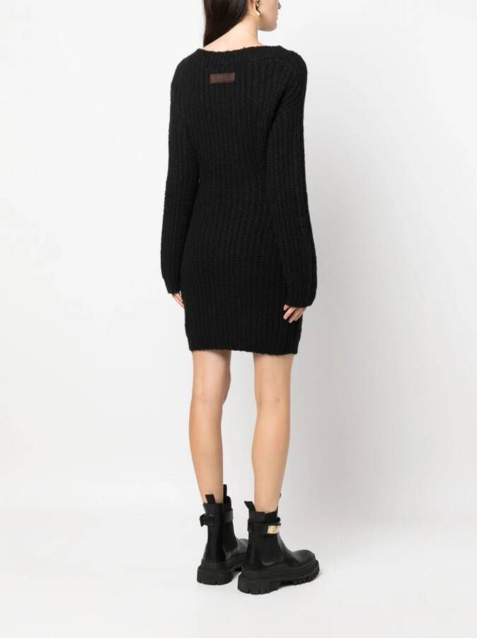 Dsquared2 Off-shoulder mini-jurk Zwart