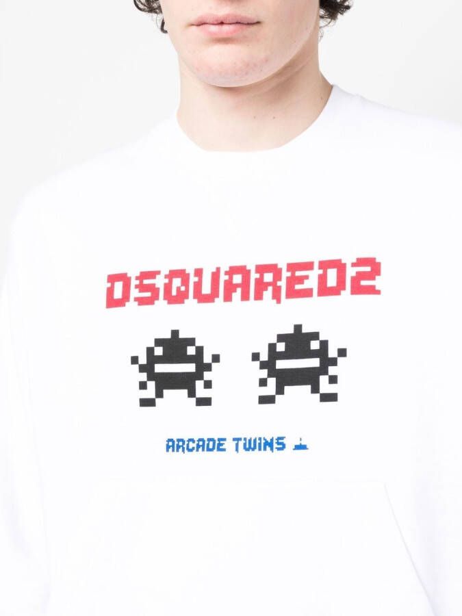 DSQUARED2 Arcade Twins-print sweatshirt Wit