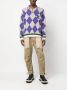 Dsquared2 argyle check polo collar jumper Paars - Thumbnail 2